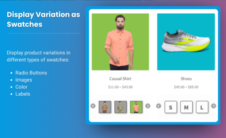 woocommerce product variations swatches