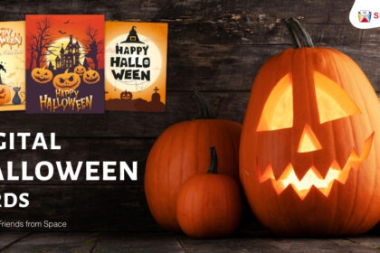 Digital Halloween Cards Wish Your Friends from Space