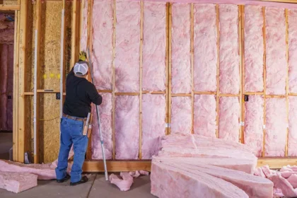 Fiberglass batt insulation installers