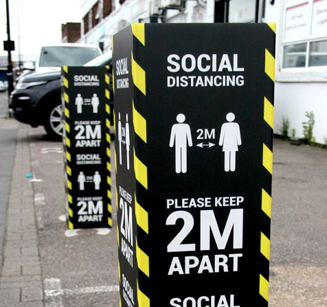 social distancing bollard covers