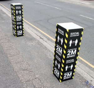 social distancing bollard covers