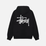 A classic Stussy hoodie featuring the iconic graffiti-style logo, blending comfort, streetwear style, and urban art influences in a casual design.