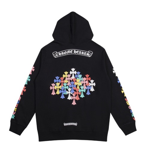 Chrome Hearts Multi Color Cross Cemetery Hoodie Black