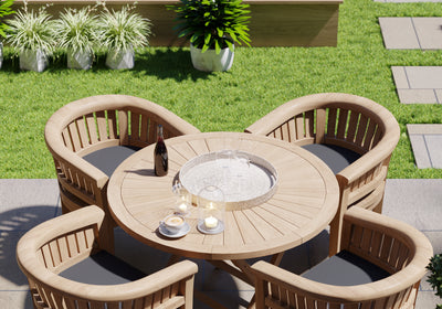 teak dining table and chairs