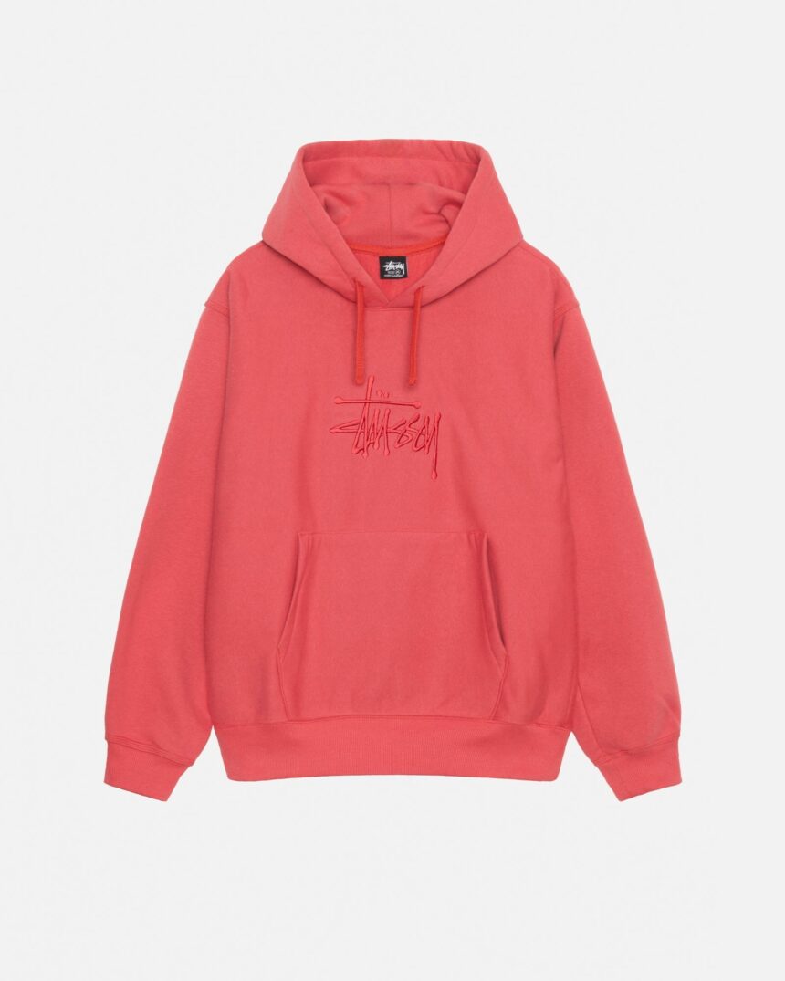 BASIC APPLIQUE HOODIE RED